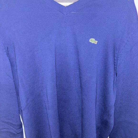 Lacoste Men's V-Neck Sweater - Deep Blue - Picture 8 of 10